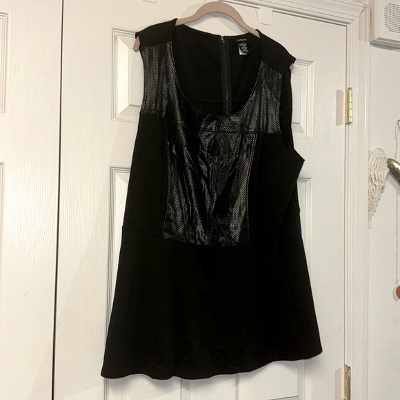 torrid Tops - Torrid black sleeveless faux leather accent peplum top 3X 22/24